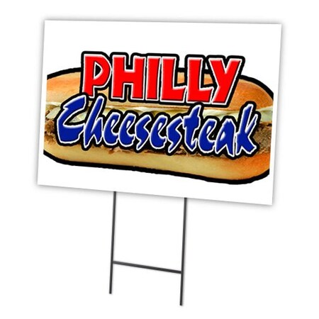 Signmission Philly Cheesesteak Yard Sign & Stake outdoor plastic coroplast window, C-1216-DS-Philly Cheesesteak C-1216-DS-Philly Cheesesteak
